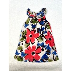 Mini Boden girls 2-3Y floral sleeveless slip dress‎ Cotton pink blue toddler